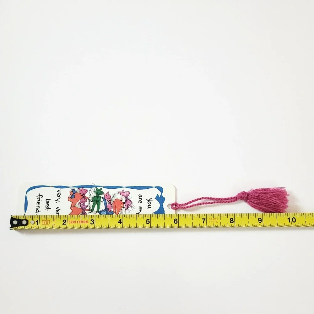 Vintage 80s Suzy's Zoo tassel Bookmark Best Friend Duck Goose- USA Artworks SZ10